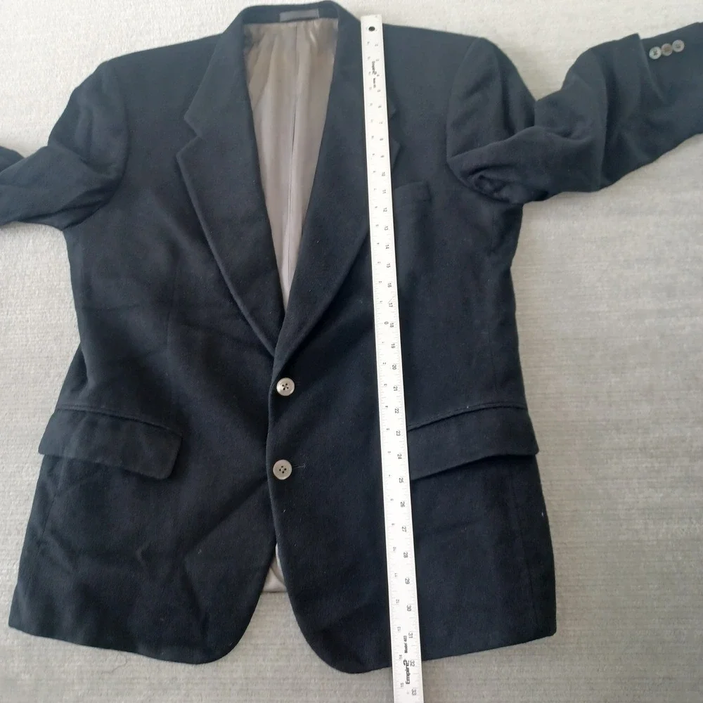 Alan Lebow Cashmere Sport Coat Blazer Mens 44R Black‎ Single Breast Soft